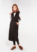 Tesettür giyim TABA BELDEN DERİ BAĞCIKLI YELEK 4713 