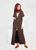Tesettür giyim KAHVE ZİGZAG DESENLİ JAKARLI YELEK 4837