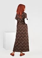 Tesettür giyim KAHVE ZİGZAG DESENLİ JAKARLI YELEK 4837