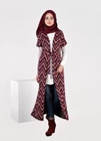 Tesettür giyim LACİVERT ZİGZAG DESENLİ JAKARLI YELEK 4837