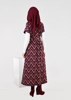 Tesettür giyim LACİVERT ZİGZAG DESENLİ JAKARLI YELEK 4837