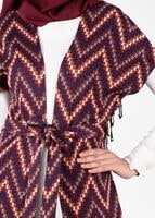 Tesettür giyim LACİVERT ZİGZAG DESENLİ JAKARLI YELEK 4837