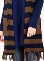 Tesettür giyim LACİVERT ŞAL YAKA PÜSKÜLLÜ YELEK 4907 