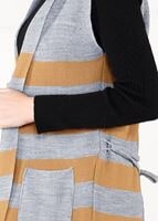 Tesettür giyim GRİ ŞAL YAKA PÜSKÜLLÜ YELEK 4907 