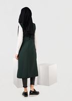 Tesettür giyim YEŞİL YANLARI YIRTMAÇLI CEPLİ YELEK 4956 