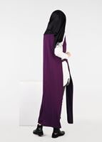 Tesettür giyim MOR YANLARI BAĞCIKLI OMUZLARI KUŞ GÖZÜ DETAYLI ÖRME YELEK 4958 