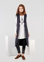 Tesettür giyim GRİ BİYE DETAYLI YELEK 4974 