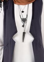 Tesettür giyim GRİ BİYE DETAYLI YELEK 4974 