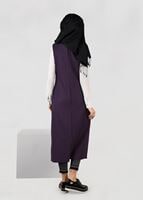 Tesettür giyim MOR TEK DÜĞMELİ FERMUAR DETAYLI YELEK 4977