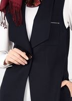 Tesettür giyim LACİVERT TEK DÜĞMELİ FERMUAR DETAYLI YELEK 4977