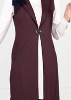 Tesettür giyim KAHVE FLETO CEPLİ YELEK 4989 