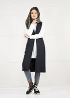 Tesettür giyim VİZON FLETO CEPLİ YELEK 4989 