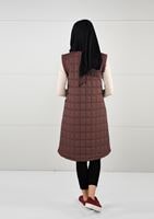 Tesettür giyim BORDO ARMALI KAPİTONE YELEK 5017