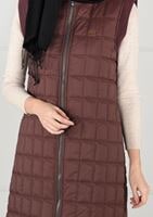 Tesettür giyim BORDO ARMALI KAPİTONE YELEK 5017