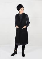 Tesettür giyim SİYAH SIRTI DÜĞME DETAYLI SÜET YELEK 5848 