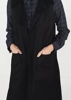 Tesettür giyim SİYAH SIRTI DÜĞME DETAYLI SÜET YELEK 5848 