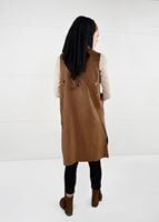 Tesettür giyim TABA SIRTI DÜĞME DETAYLI SÜET YELEK 5848 