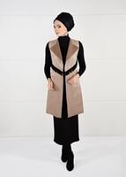 Hijab clothing MINK FRINGED SUEDE VEST 6778 