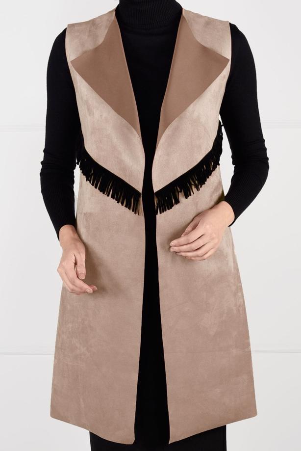 Hijab clothing  FRINGED SUEDE VEST 6778  - TRENDTESETTÜR
