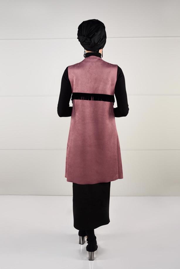 Vêtements hijab  FRINGED SUEDE VEST 6778  - TRENDTESETTÜR