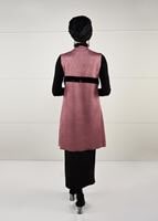 Vêtements hijab ROSE GILET EN DAIM À FRANGES 6778