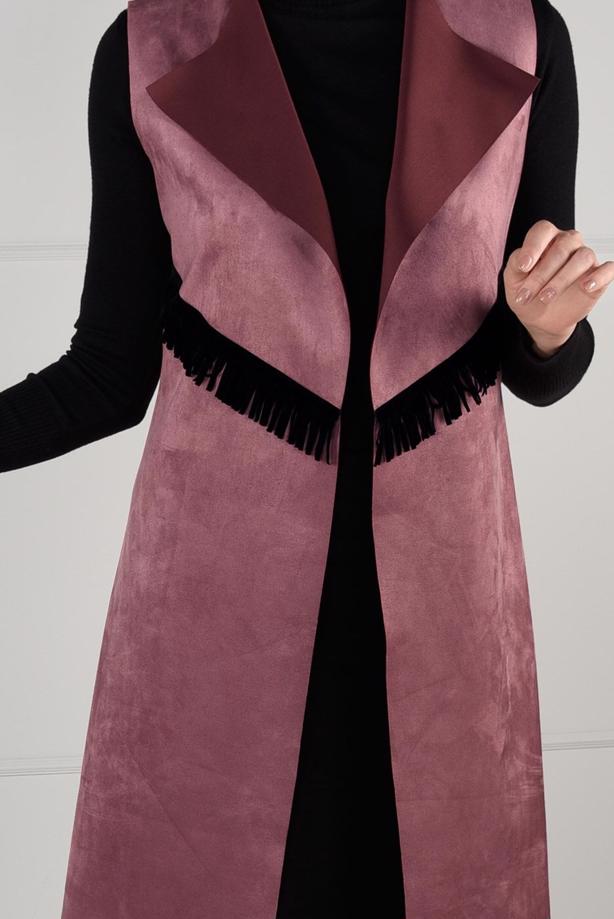 Vêtements hijab  FRINGED SUEDE VEST 6778  - TRENDTESETTÜR
