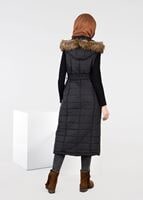 Tesettür giyim SİYAH PELUŞ DETAYLI KEMERLİ KAPİTONE YELEK 9601