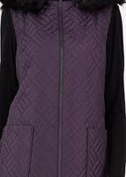 Tesettür giyim MÜRDÜM KAPÜŞONLU KAPİTONE YELEK 9614 