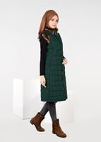 Tesettür giyim HAKİ PELUŞLU ŞİŞME YELEK 9707 