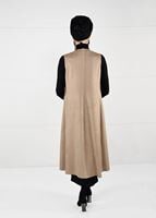 Tesettür giyim BEJ BELİ DETAYLI SÜET YELEK 9748