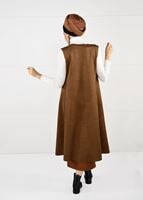 Tesettür giyim TABA BELİ DETAYLI SÜET YELEK 9748