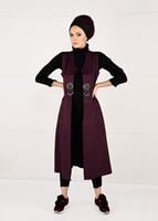 Tesettür giyim MÜRDÜM BELİ DETAYLI SÜET YELEK 9748