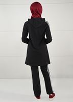 Vêtements hijab NOIR TUNIQUE DE SURVÊTEMENT À RAYURES 0051