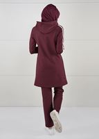 Vêtements hijab ROUGE BORDEAUX TUNIQUE DE SURVÊTEMENT À RAYURES 0051