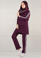 Vêtements hijab PRUNE TUNIQUE DE SURVÊTEMENT À RAYURES 0051