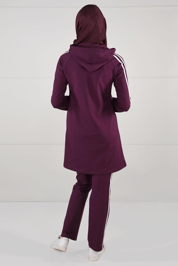 Vêtements hijab  STRIPE DETAIL TRACKSUIT TUNIC 0051  - TRENDTESETTÜR