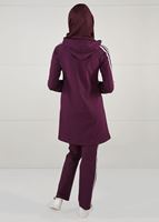 Vêtements hijab PRUNE TUNIQUE DE SURVÊTEMENT À RAYURES 0051