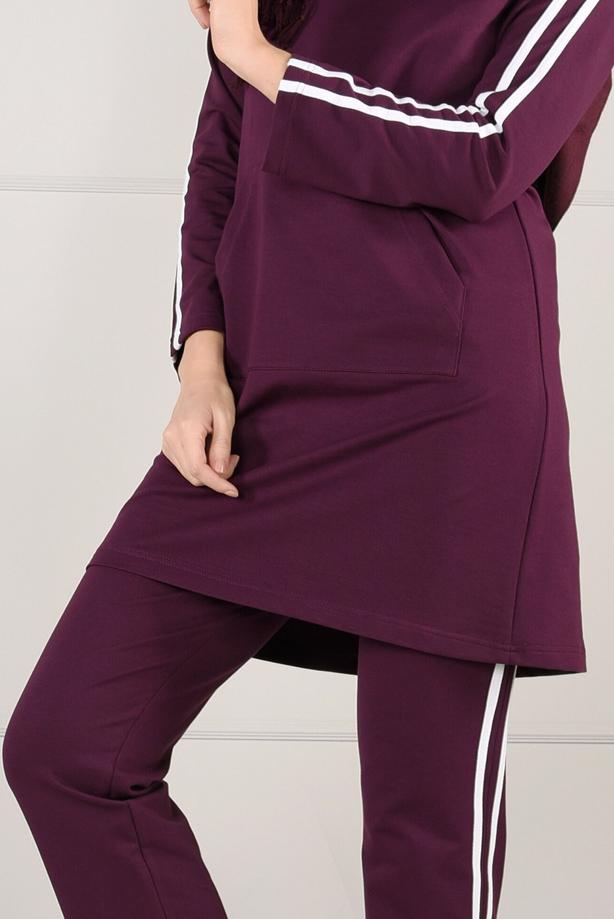 Vêtements hijab  STRIPE DETAIL TRACKSUIT TUNIC 0051  - TRENDTESETTÜR