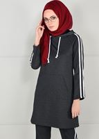 Vêtements hijab GRIS TUNIQUE DE SURVÊTEMENT À RAYURES 0051