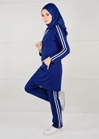 Vêtements hijab BLEU MARINE TUNIQUE DE SURVÊTEMENT À RAYURES 0051