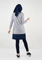 Tesettür giyim GRİ PENYE TUNİK 50115 