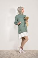 Tesettür giyim YEŞİL PENYE TUNİK 50115 