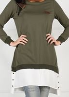 Tesettür giyim HAKİ PENYE TUNİK 50115 