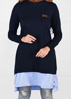 Tesettür giyim LACİVERT PENYE TUNİK 50115 