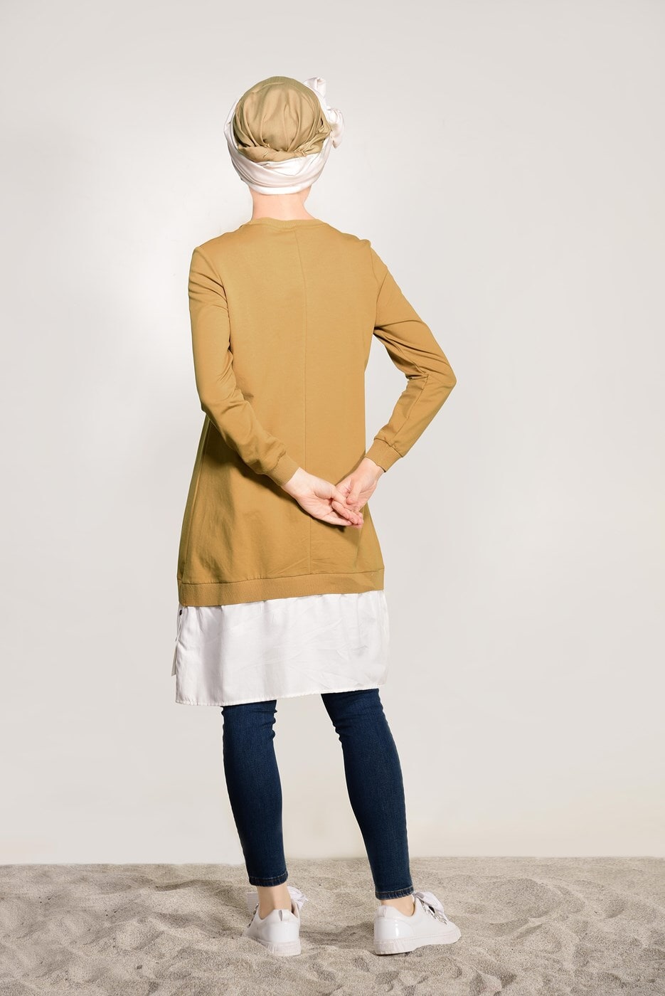 Tesettür giyim SARI PENYE TUNİK 50115 