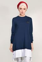 Tesettür giyim LACİVERT PENYE TUNİK 50115 