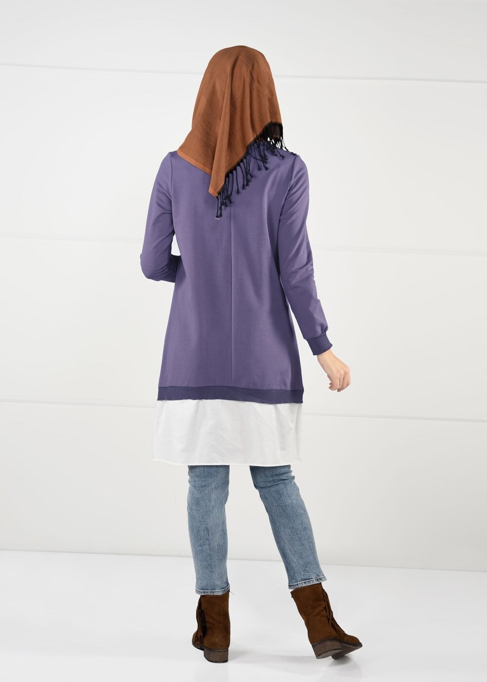 Tesettür giyim BEJ PENYE TUNİK 50115 