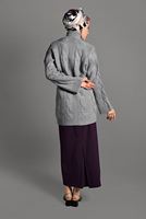 Tesettür giyim GRİ SAÇ ÖRGÜLÜ TRİKO HIRKA 0919 