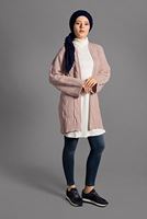 Tesettür giyim PUDRA SAÇ ÖRGÜLÜ TRİKO HIRKA 0919 