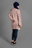 Tesettür giyim PUDRA SAÇ ÖRGÜLÜ TRİKO HIRKA 0919 